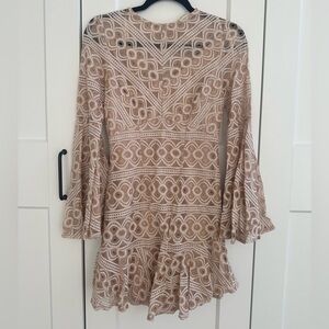 Tan Lace Mini Dress